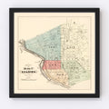 Vintage Map of Reading, Pennsylvania 1860
