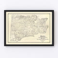 Vintage Map of Mount Tamalpais, 1892