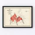 Vintage Map of The Gold Rule Mine, 1865