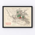 Vintage Map of Richmond, California 1910
