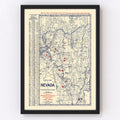 Vintage Map of Nevada 1906