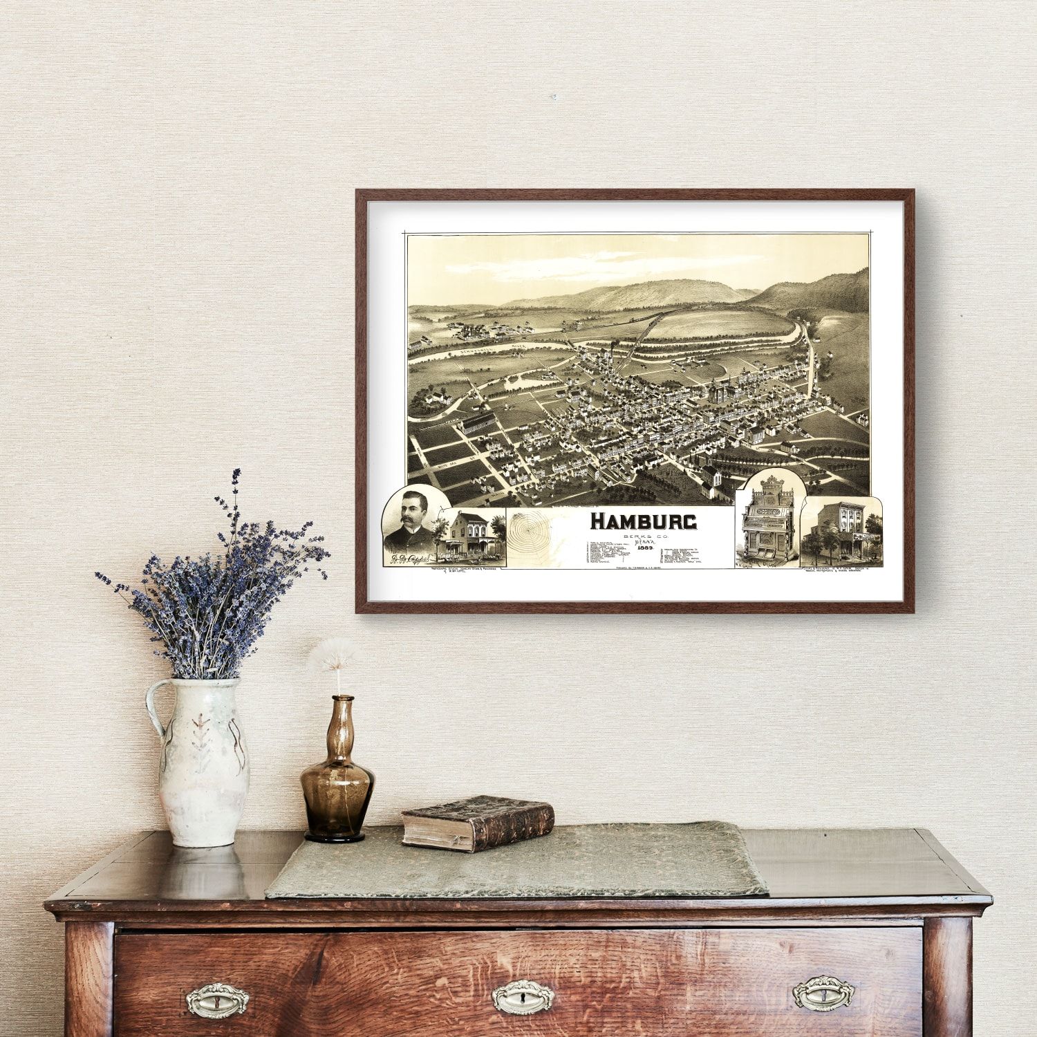 Vintage Map of Hamburg, Pennsylvania 1889