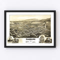 Vintage Map of Hamburg, Pennsylvania 1889
