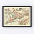 Vintage Map of Ontario, 1899