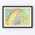 Vintage Map of Northern European Ports, 1922