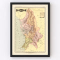 Vintage Map of Tepic, Mexico 1886