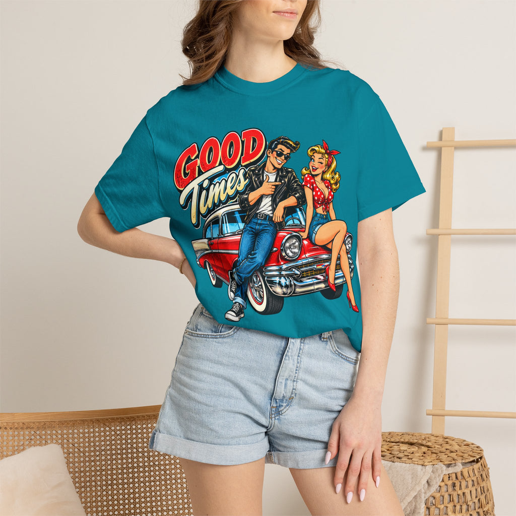 Good Times Retro Car Tee — Vintage 1950s Rockabilly Graphic T‑Shirt