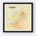 Vintage Map of Campeche Mexico, 1886
