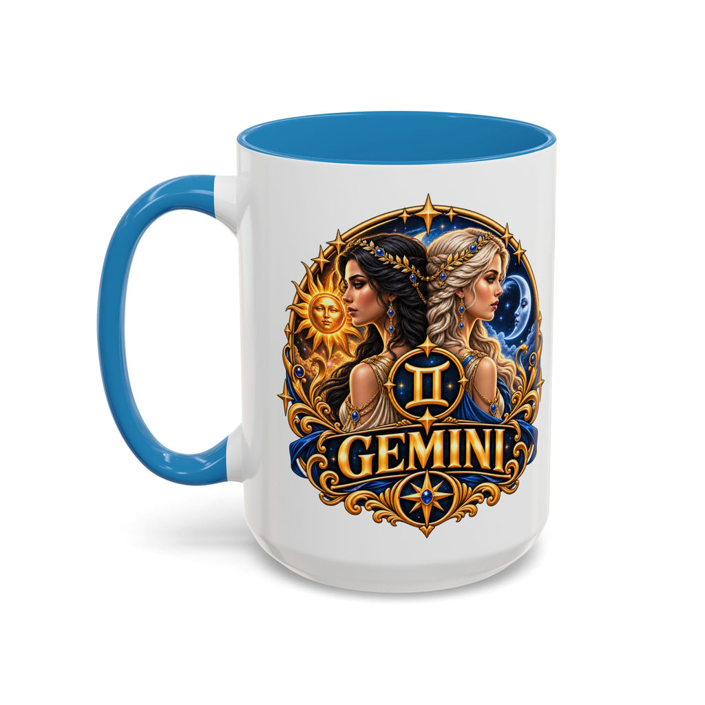 Gemini Zodiac Coffee Mug — Gemini Sign Astrology Accent Mug (11/15oz)