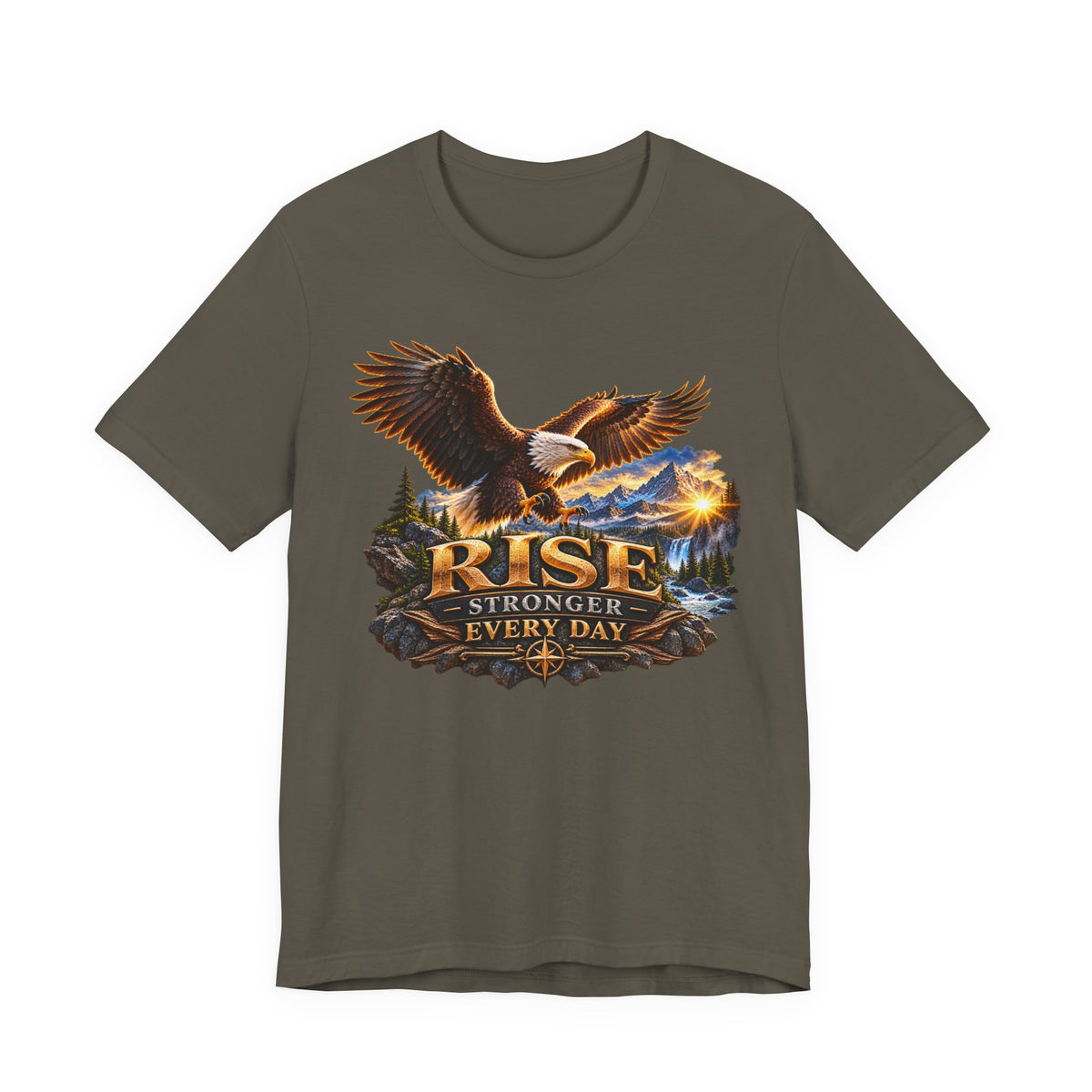 Rise Stronger Every Day Eagle T-Shirt — Inspirational Outdoors Graphic Tee