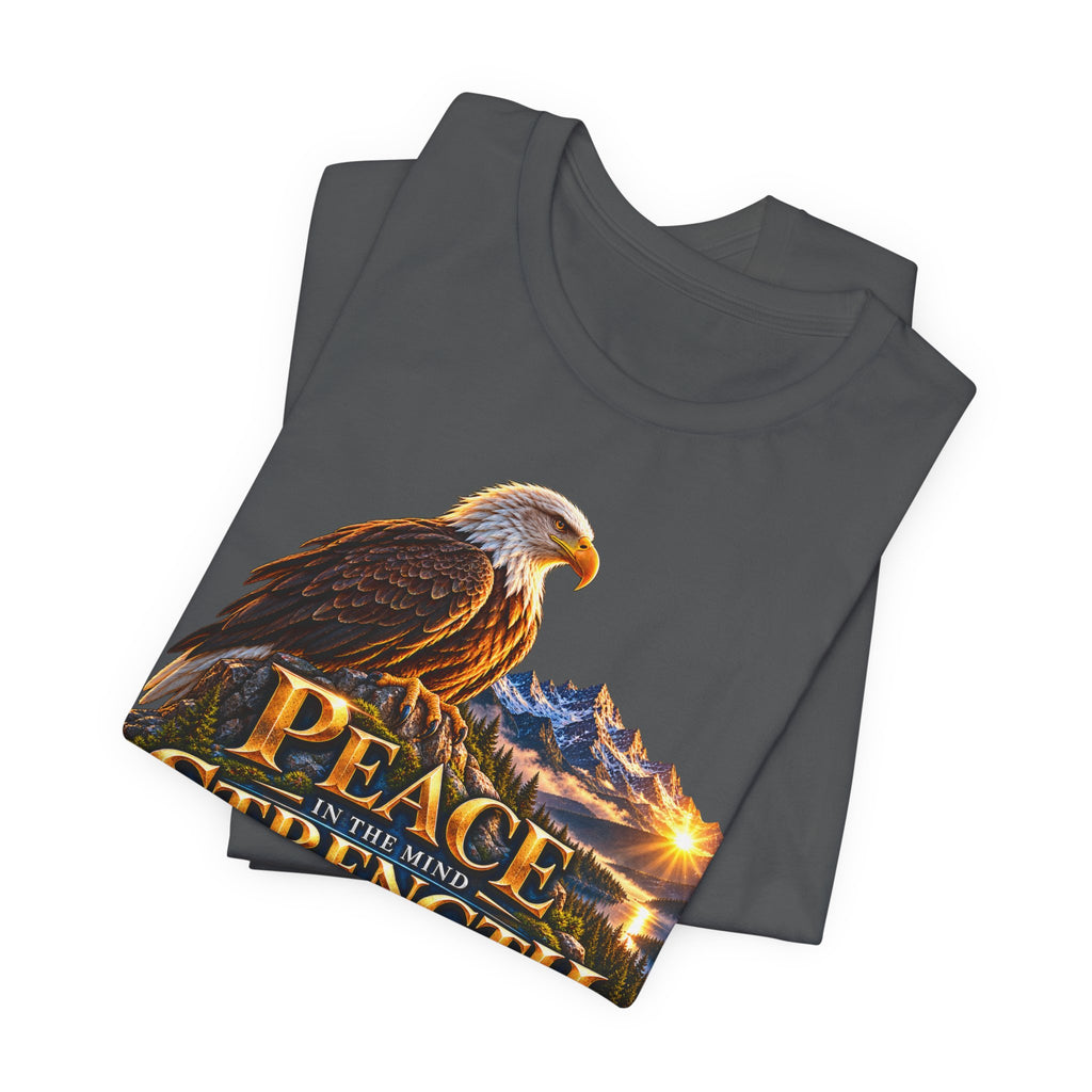 Eagle Mountain Sunrise T‑Shirt — "Peace Strength Freedom" Patriotic Tee