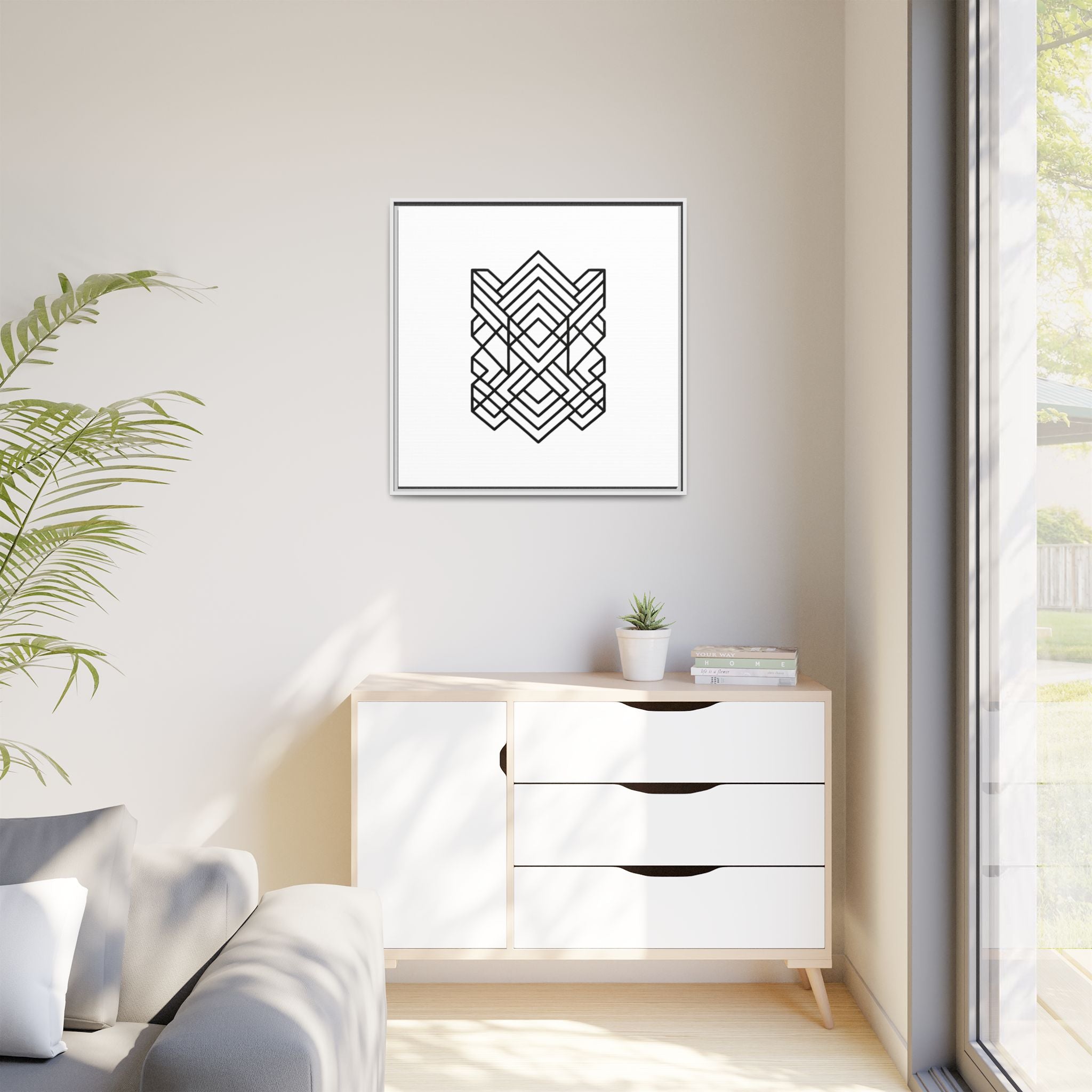 Framed Geometric Art Canvas