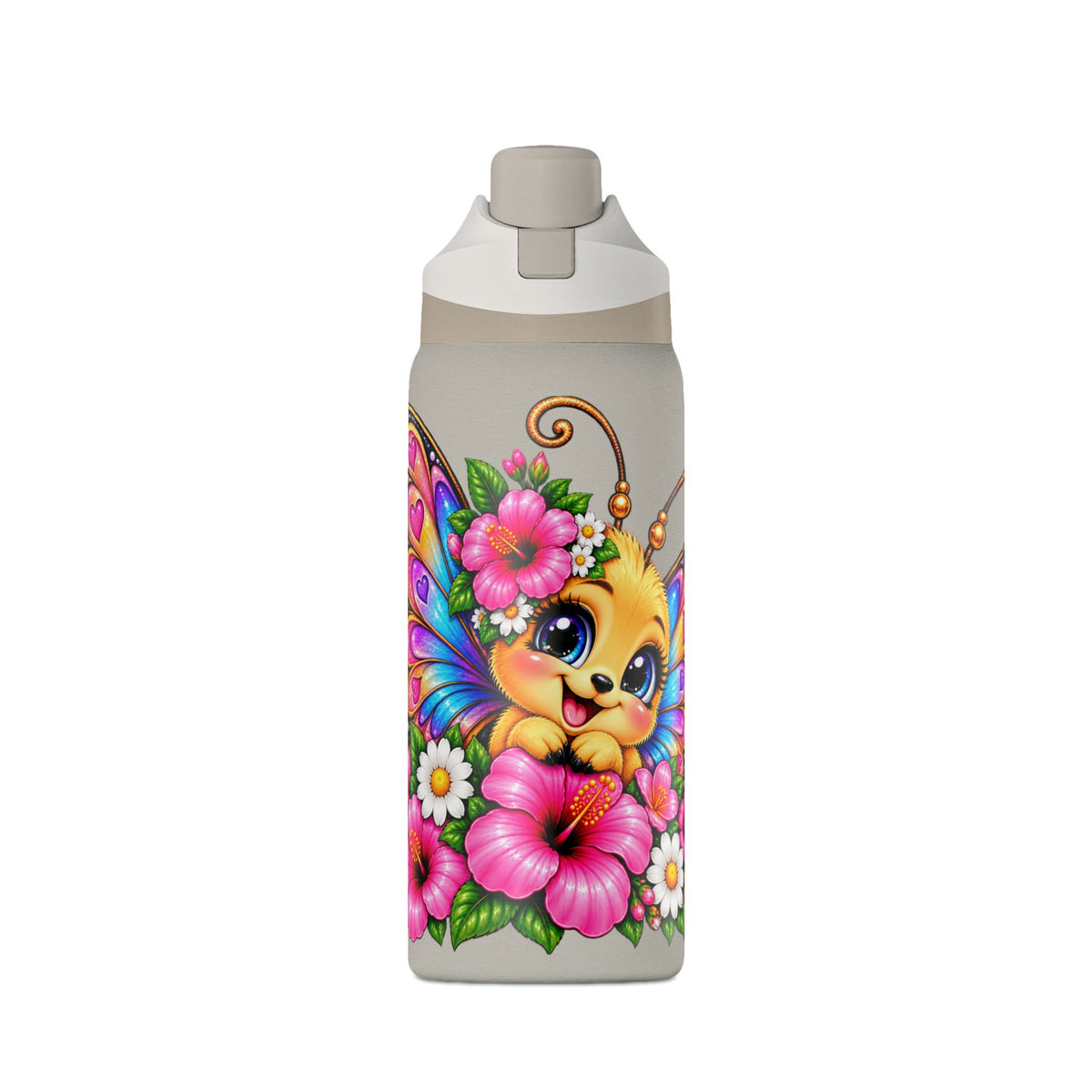 Floral Butterfly Insulated Water Bottle 32oz