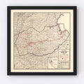 Vintage Map of Eldorado County, California 1935