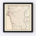 Vintage Map of Del Norte County, California 1935