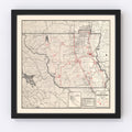 Vintage Map of Colusa County, California 1935