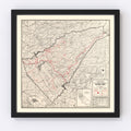 Vintage Map of Calaveras County, California 1935