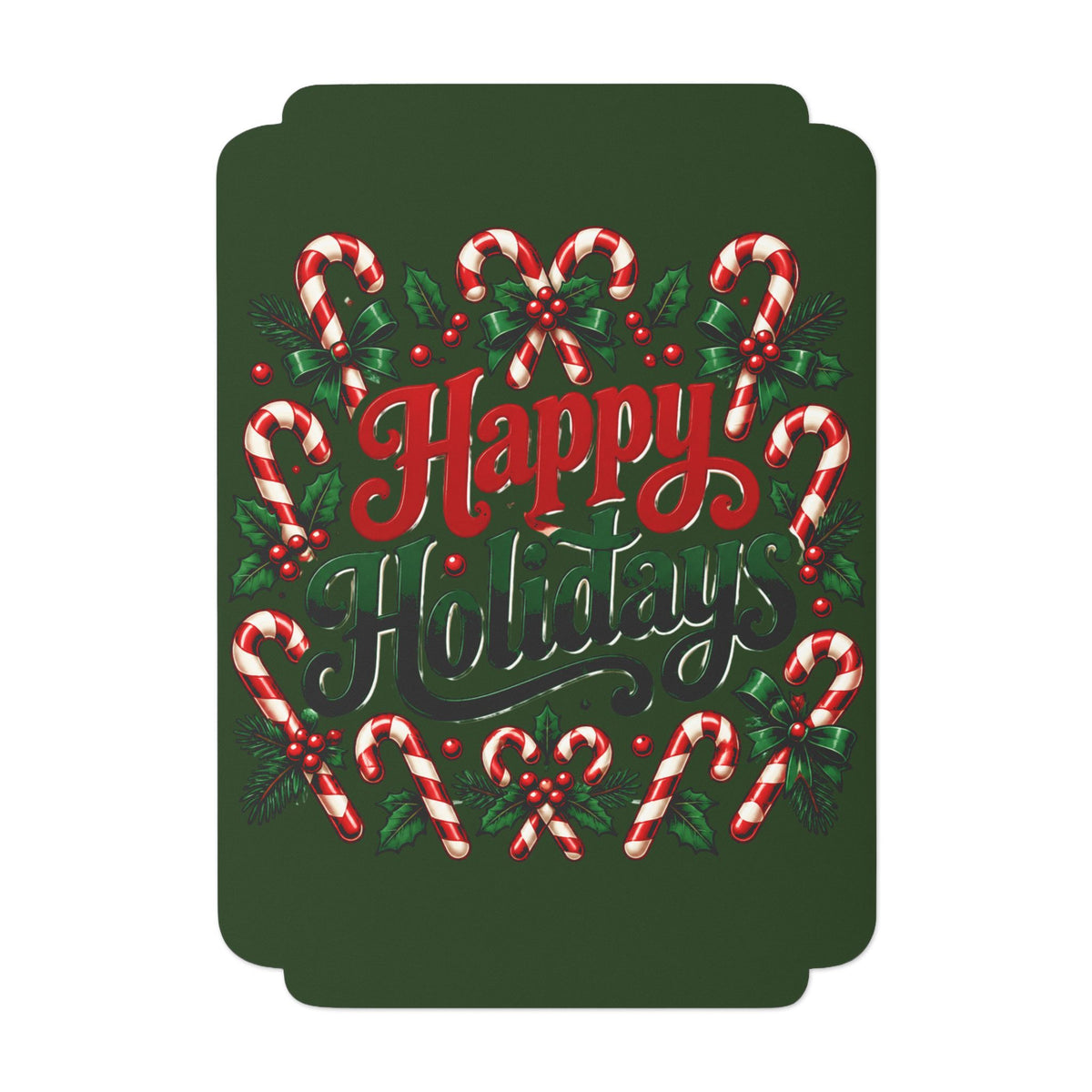 Happy Holidays Candy Cane Christmas Greeting Card