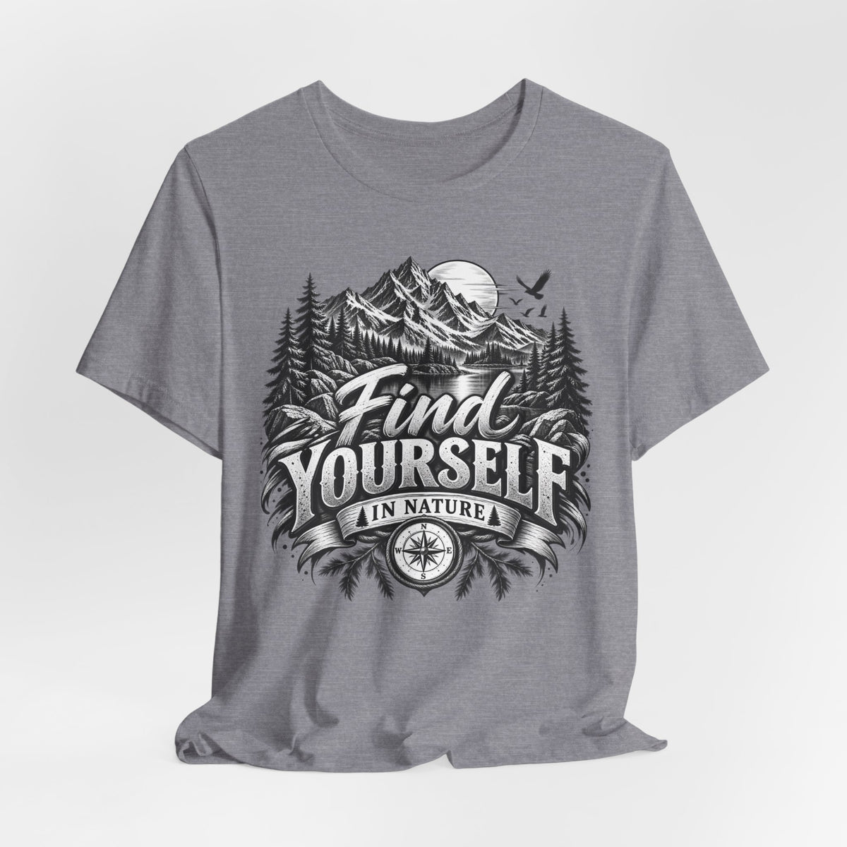 Find Yourself In Nature T-Shirt – Mountain Adventure Graphic Tee