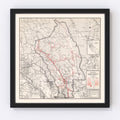 Vintage Map of Napa County, California 1935