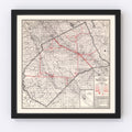 Vintage Map of Merced County, California 1935