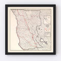 Vintage Map of Mendocino County, California 1935