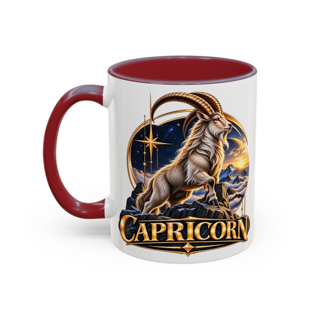 Capricorn Zodiac Coffee Mug — Astrological Goat Accent Mug (11/15oz)