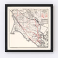 Vintage Map of Marin County, California 1935