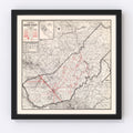 Vintage Map of Madera County, California 1935