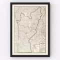 Vintage Map of Trinity County, California 1935