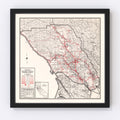 Vintage Map of Sonoma County, California 1935