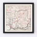 Vintage Map of Solano County, California 1935