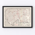 Vintage Map of Siskiyou County, California 1935