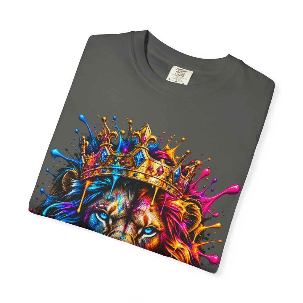Color Splash Lion Tee — Regal Crown Graphic T-Shirt