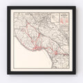 Vintage Map of Santa Cruz County, California 1935