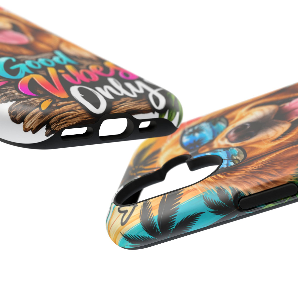 Phone Case — 'Good Vibes Only' Tropical Dog Impact-Resistant Case