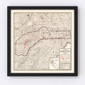 Vintage Map of Nevada County, California 1935
