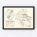 Vintage Map of the Kinross Air Force Base Vicinity, 1951