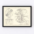 Vintage Map of the Paine Air Fore Base Vicinity, 1952
