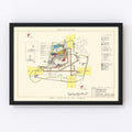 Vintage Map of Presque Isle Air Fore Base, 1952