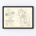 Vintage Map of the Presque Isle Air Fore Base Vicinity, 1952