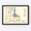 Vintage Map of Selfridge Air Fore Base, 1952
