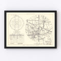 Vintage Map of the Selfridge Air Fore Base Vicinity, 1952