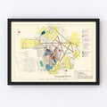 Vintage Map of Stewart Air Fore Base, 1952