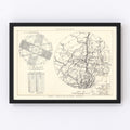 Vintage Map of the Stewart Air Fore Base Vicinity, 1952