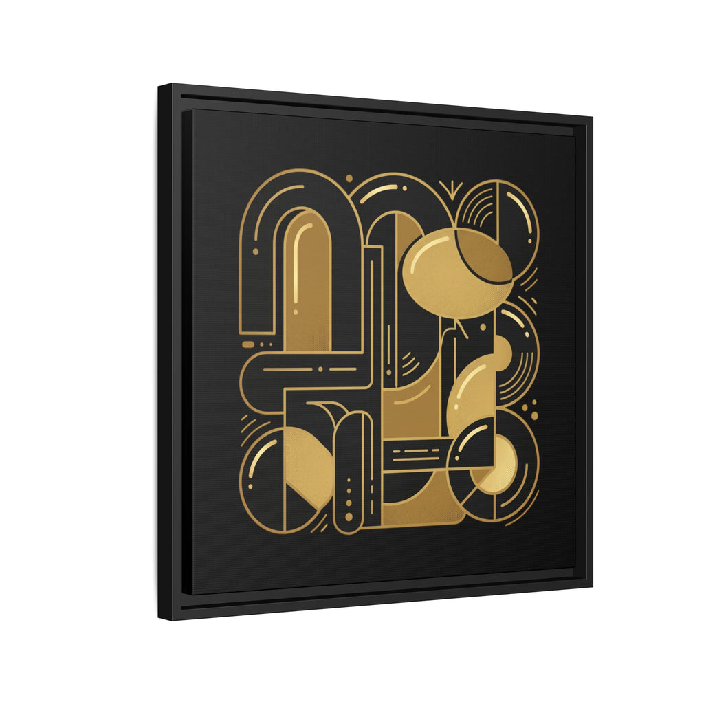 Gold Geometric Art Print — Framed Matte Canvas