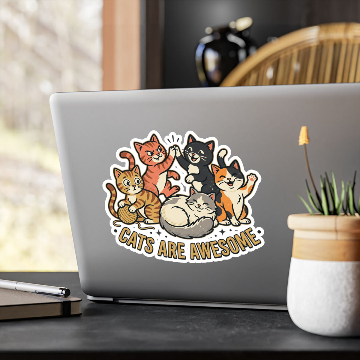 Cats Are Awesome Vinyl Sticker - Cat Decal