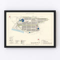 Vintage Map of Cheli Air Force Depot, 1952