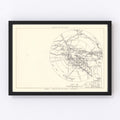 Vintage Map of the Cheli Air Force Depot Vicinity, 1952