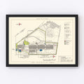 Vintage Map of Gadsden Specialized Air Force Depot, 1952